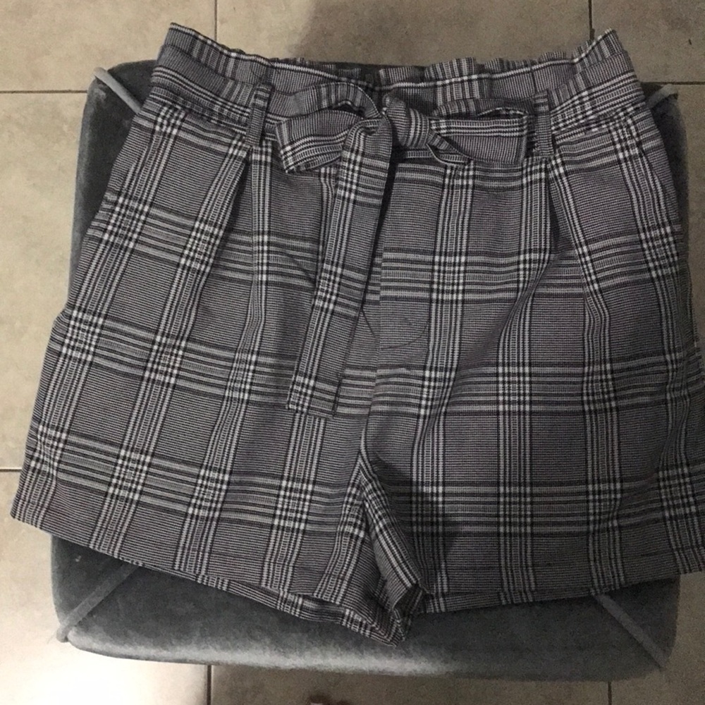 High Waisted Plaid Shorts